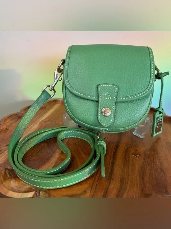 Dooney & Bourke Sullen II Mini Flap Green Pebble Leather Crossbody Purse - Picture 15 of 15
